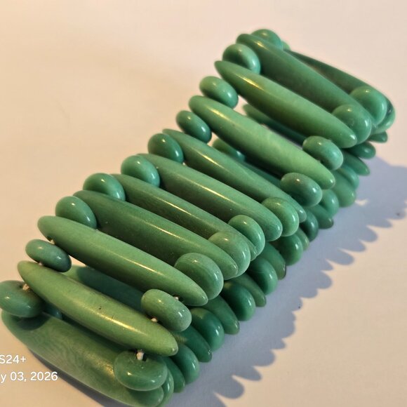 Vintage Rondelle Czech Glass Beaded Bracelet - Picture 4 of 5